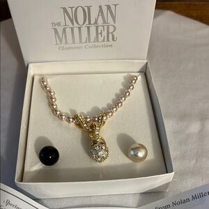 Nolan Miller Pearl Necklace w/ changeable pendant